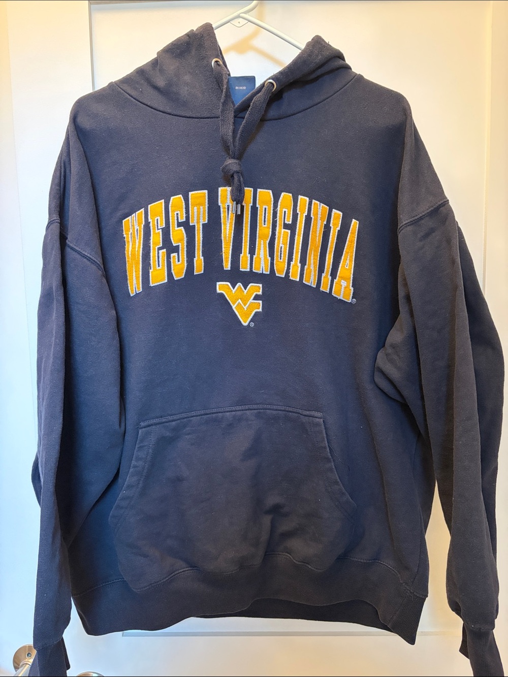 West Virginia Crewneck Hoodie - Navy with Gold Logo